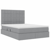 Letto con testiera Grigio chiaro 140 x 200 cm Tessuto