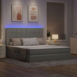 Letto con testiera Grigio chiaro 160 x 200 cm Tessuto