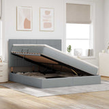 Letto con testiera Grigio chiaro 160 x 200 cm Tessuto