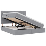 Letto con testiera Grigio chiaro 160 x 200 cm Tessuto