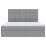 Letto con testiera Grigio chiaro 160 x 200 cm Tessuto