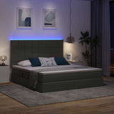 Letto con testiera Grigio scuro 160 x 200 cm Tessuto