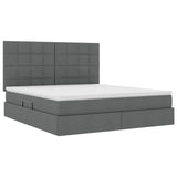 Letto con testiera Grigio scuro 160 x 200 cm Tessuto