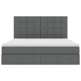 Letto con testiera Grigio scuro 160 x 200 cm Tessuto