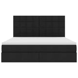 Letto con luci a strisce a LED Nero 180 x 200 cm Tessuto