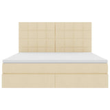 Letto con luci a strisce a LED Crema 180 x 200 cm Tessuto