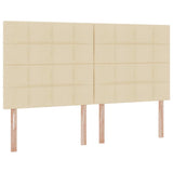 Letto con luci a strisce a LED Crema 180 x 200 cm Tessuto