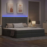Letto con testiera Grigio chiaro 200 x 200 cm Tessuto