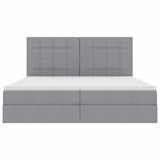 Letto con testiera Grigio chiaro 200 x 200 cm Tessuto