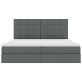 Letto con testiera Grigio scuro 200 x 200 cm Tessuto