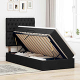 Letto con contenitore e LED con led Nero 90 x 190 cm Poliestere
