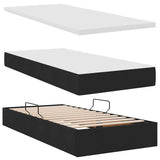 Letto con contenitore e LED con led Nero 90 x 190 cm Poliestere