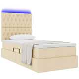 Letto con contenitore e LED Crema 90 x 190 cm Poliestere