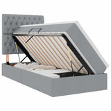 Letto con contenitore e LED con led Grigio chiaro 90 x 200 cm