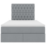 Letto con testiera Grigio chiaro 120 x 200 cm Tessuto