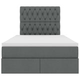 Letto con testiera Grigio scuro 120 x 200 cm Tessuto
