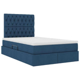 Letto con contenitore e LED con led Blu 120 x 200 cm Poliestere