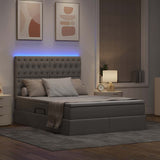 Letto con luci a strisce a LED Talpa 140 x 190 cm Tessuto