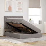 Letto con luci a strisce a LED Talpa 140 x 190 cm Tessuto