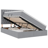 Letto con testiera Grigio chiaro 140 x 200 cm Tessuto