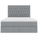 Letto con testiera Grigio chiaro 140 x 200 cm Tessuto