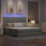 Letto con testiera Grigio chiaro 160 x 200 cm Tessuto