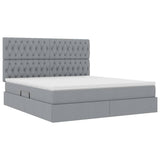 Letto con testiera Grigio chiaro 160 x 200 cm Tessuto