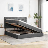 Letto con testiera Grigio scuro 160 x 200 cm Tessuto