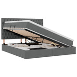 Letto con testiera Grigio scuro 160 x 200 cm Tessuto