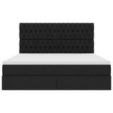 Letto con luci a strisce a LED Nero 160 x 200 cm Tessuto