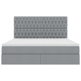 Letto con testiera Grigio chiaro 180 x 200 cm Tessuto