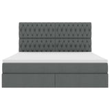 Letto con testiera Grigio scuro 180 x 200 cm Tessuto