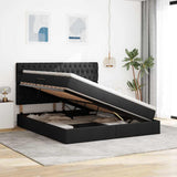 Letto con luci a strisce a LED Nero 180 x 200 cm Tessuto