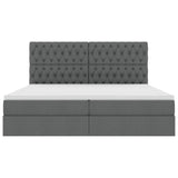 Letto con testiera Grigio scuro 200 x 200 cm Tessuto