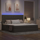 Letto con luci a strisce a LED Talpa 200 x 200 cm Tessuto