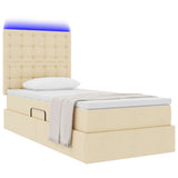 Letto con contenitore e LED Crema 90 x 190 cm Poliestere