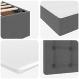 Letto con contenitore e LED Grigio scuro 90 x 200 cm Poliestere