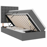 Letto con contenitore e LED Grigio scuro 90 x 200 cm Poliestere