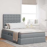Letto con testiera Grigio chiaro 120 x 200 cm Tessuto