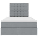 Letto con testiera Grigio chiaro 120 x 200 cm Tessuto
