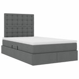 Letto con testiera Grigio scuro 120 x 200 cm Tessuto
