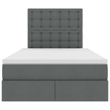 Letto con testiera Grigio scuro 120 x 200 cm Tessuto