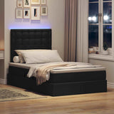 Letto con luci a strisce a LED Nero 120 x 200 cm Tessuto