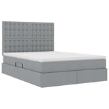 Letto con testiera Grigio chiaro 140 x 190 cm Tessuto