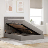 Letto con luci a strisce a LED Talpa 140 x 190 cm Tessuto