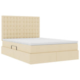 Letto con contenitore e LED Crema 140 x 190 cm Poliestere