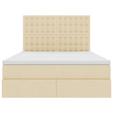 Letto con contenitore e LED Crema 140 x 190 cm Poliestere