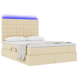Letto con contenitore e LED Crema 140 x 190 cm Poliestere