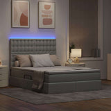 Letto con testiera Grigio chiaro 140 x 200 cm Tessuto