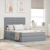 Letto con testiera Grigio chiaro 140 x 200 cm Tessuto